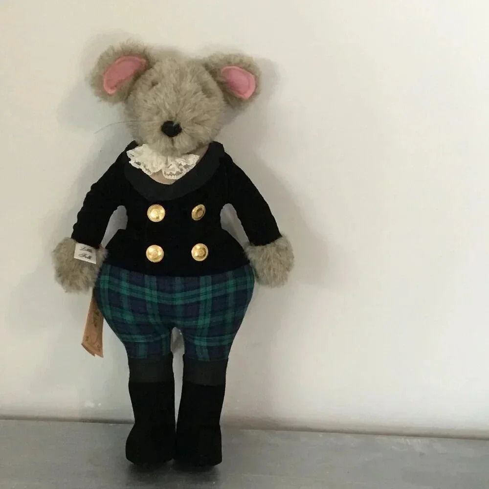 Rare Vintage Little Folk "Mouse  Louis" Plush, Victorian Edwardian Costume, 14"